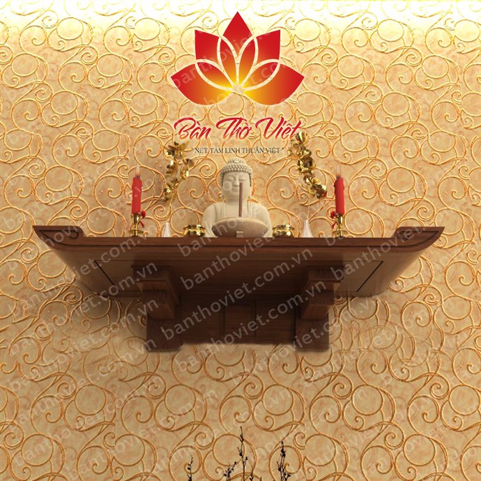 Mẫu bàn thờ treo tường Ninh Bình đẹp dành cho các hộ chung cư