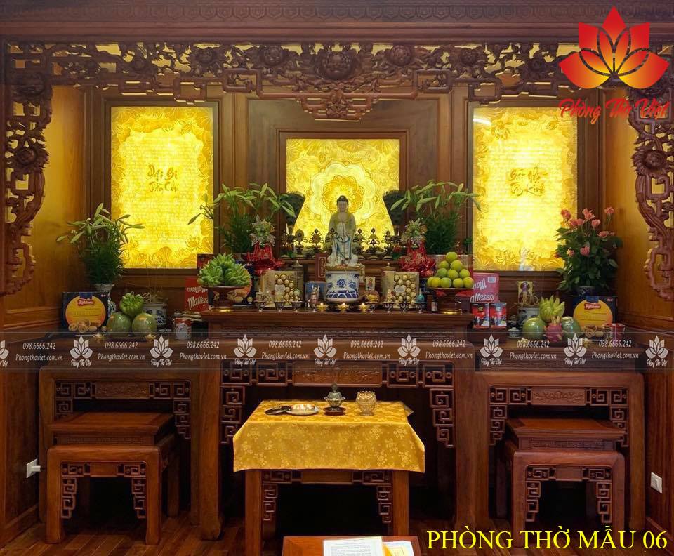 Mẫu sập thờ tam cấp thờ Phật ưa chuộng hiện nay