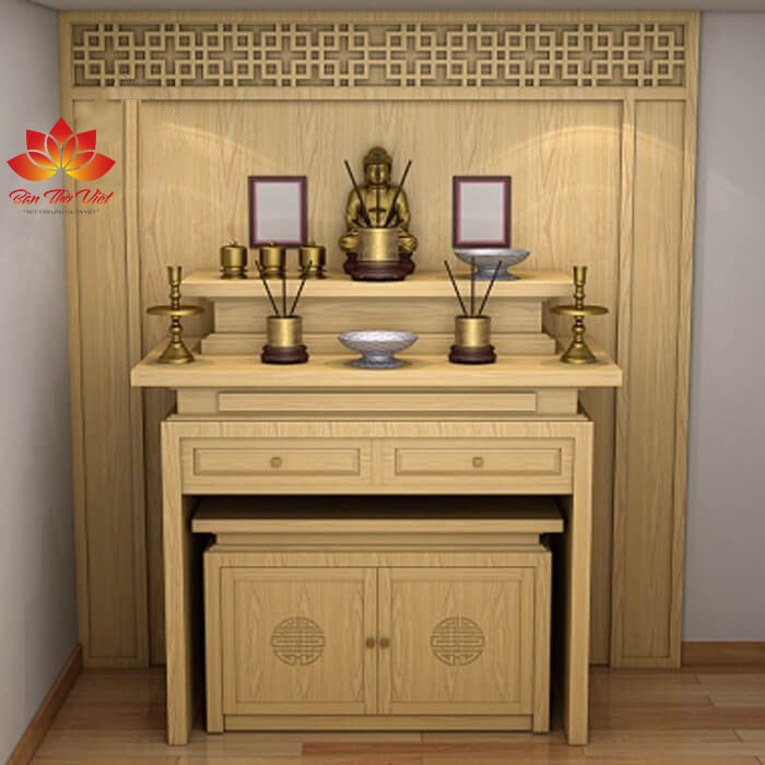 Mẫu tủ thờ ở Hà Nam được làm bằng gỗ chất lượng tốt