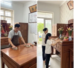 bảo dưỡng và phục hồi bàn thờ cũ